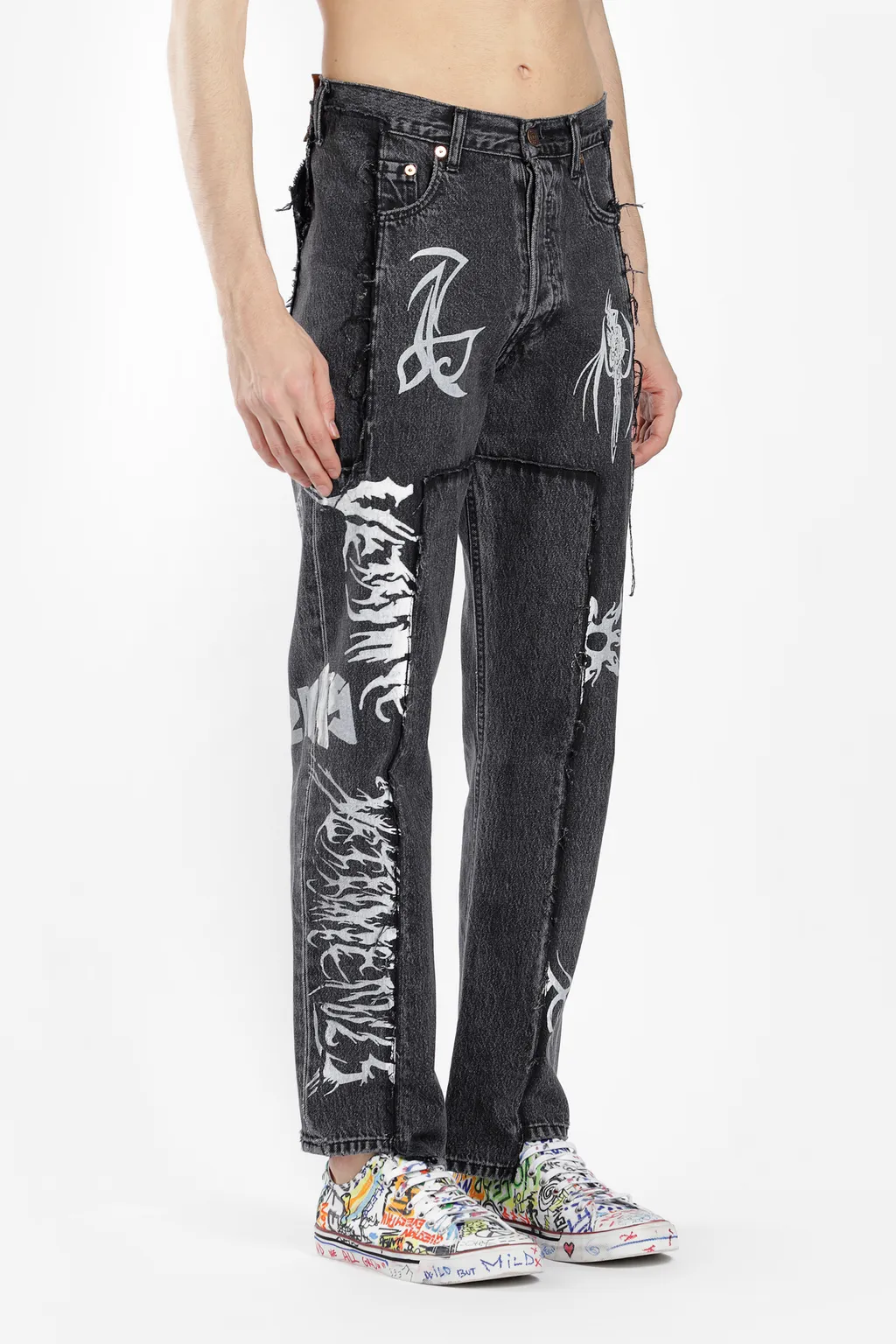 Tribal Deconstructed Jeans Grey