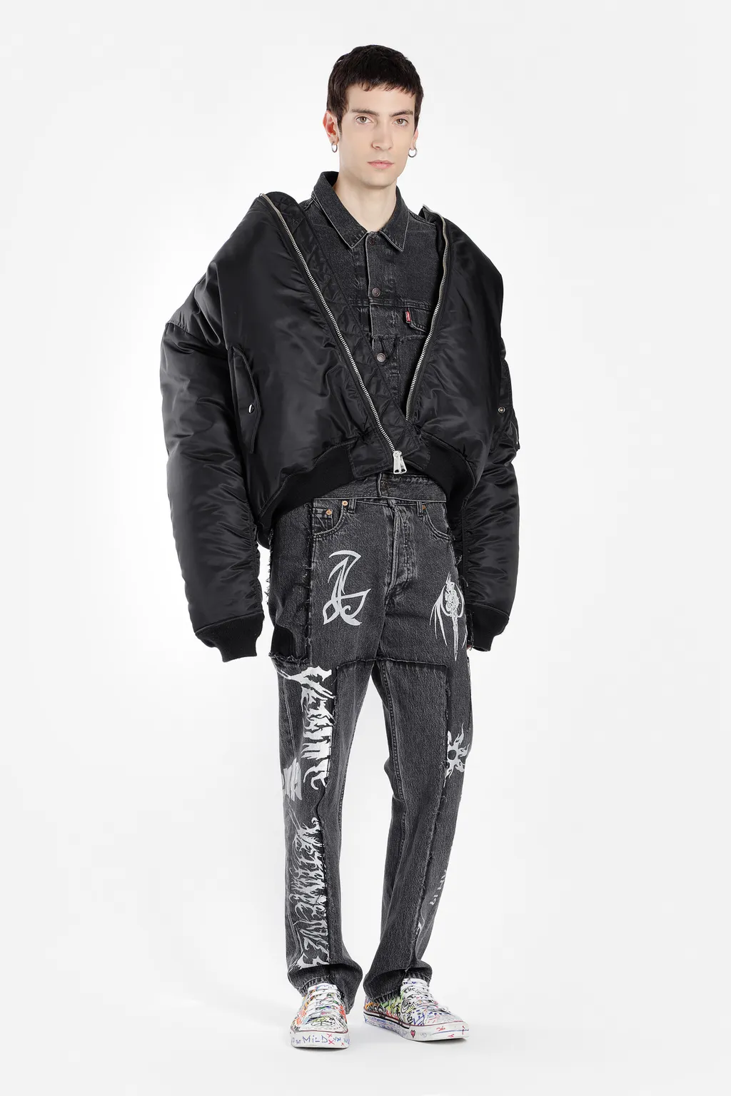 Tribal Deconstructed Jeans Grey