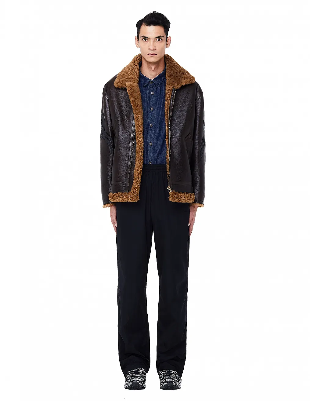 Tribal Shearling Biker Jacket