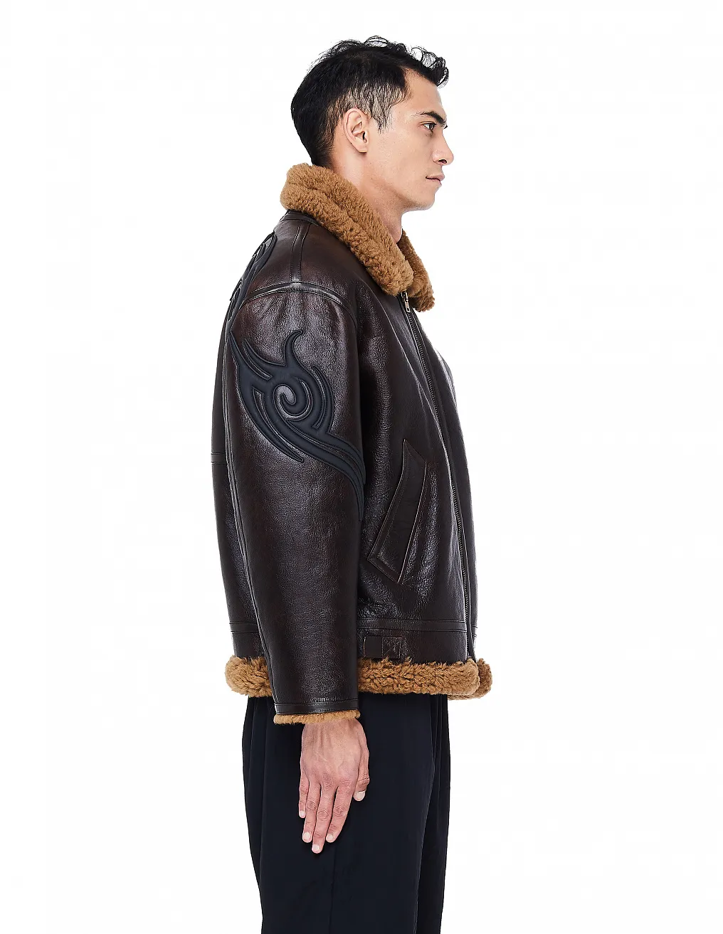 Tribal Shearling Biker Jacket