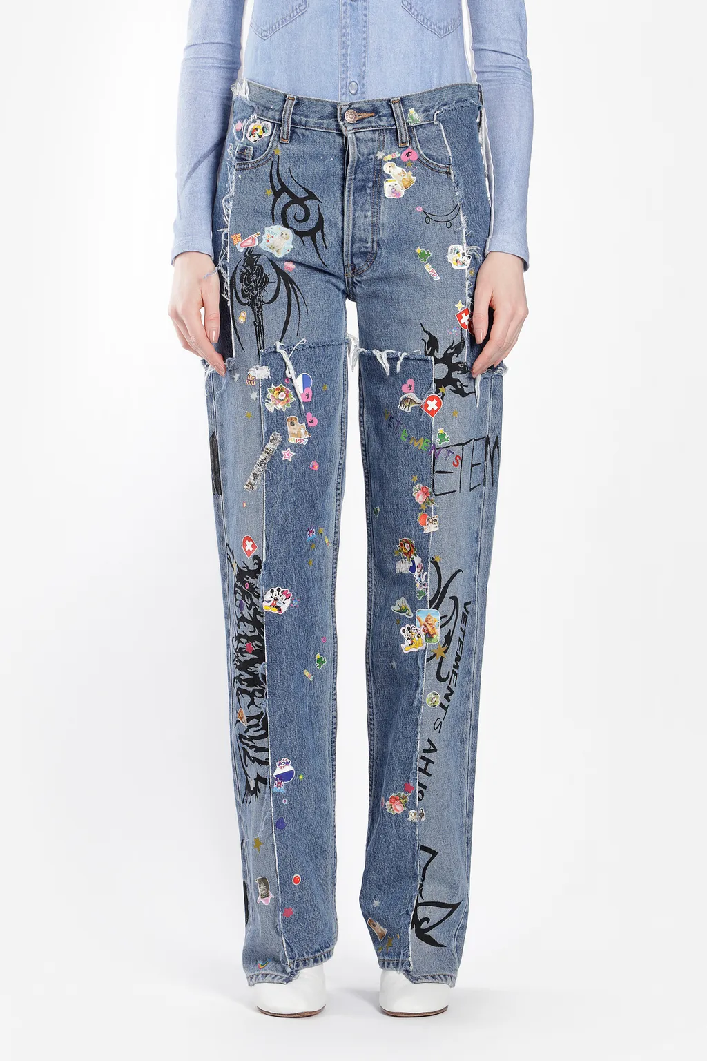 Tribal Sticker Jeans Blue