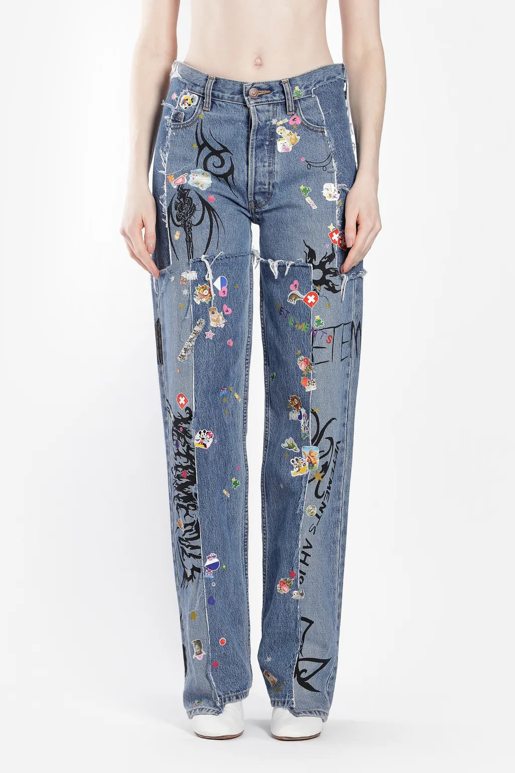 Tribal Sticker Jeans Blue