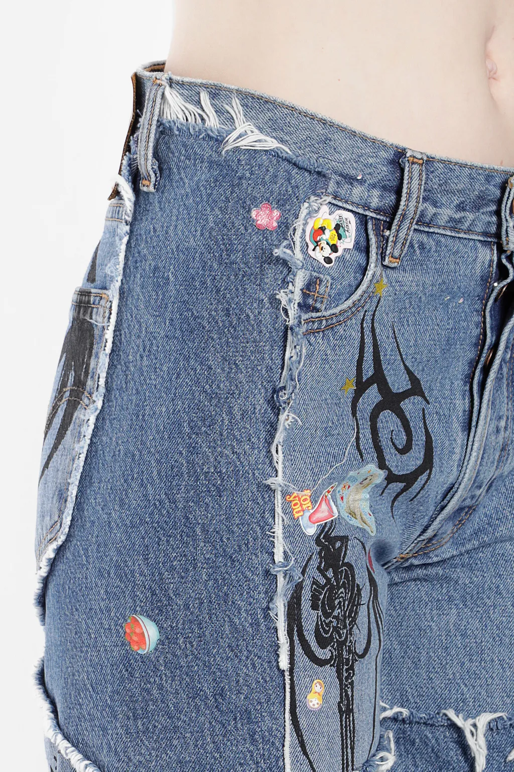 Tribal Sticker Jeans Blue