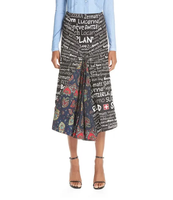 Swiss Print Wrap Skirt