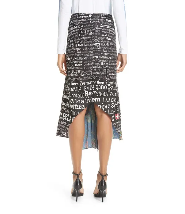 Swiss Print Wrap Skirt