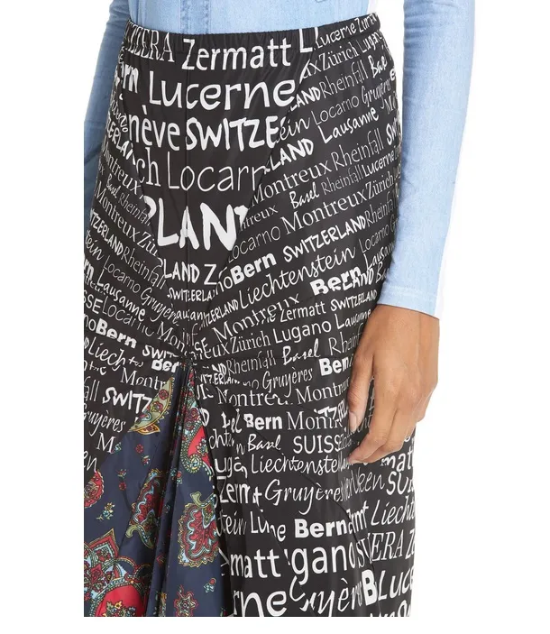 Swiss Print Wrap Skirt