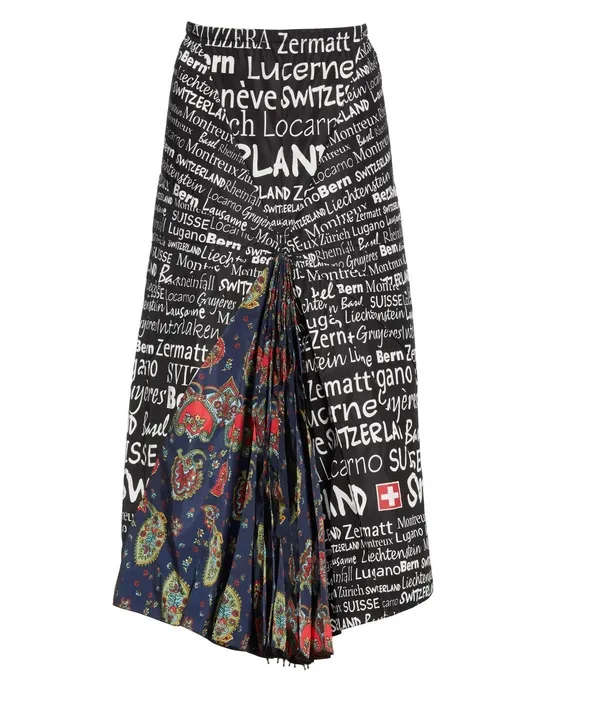 Swiss Print Wrap Skirt