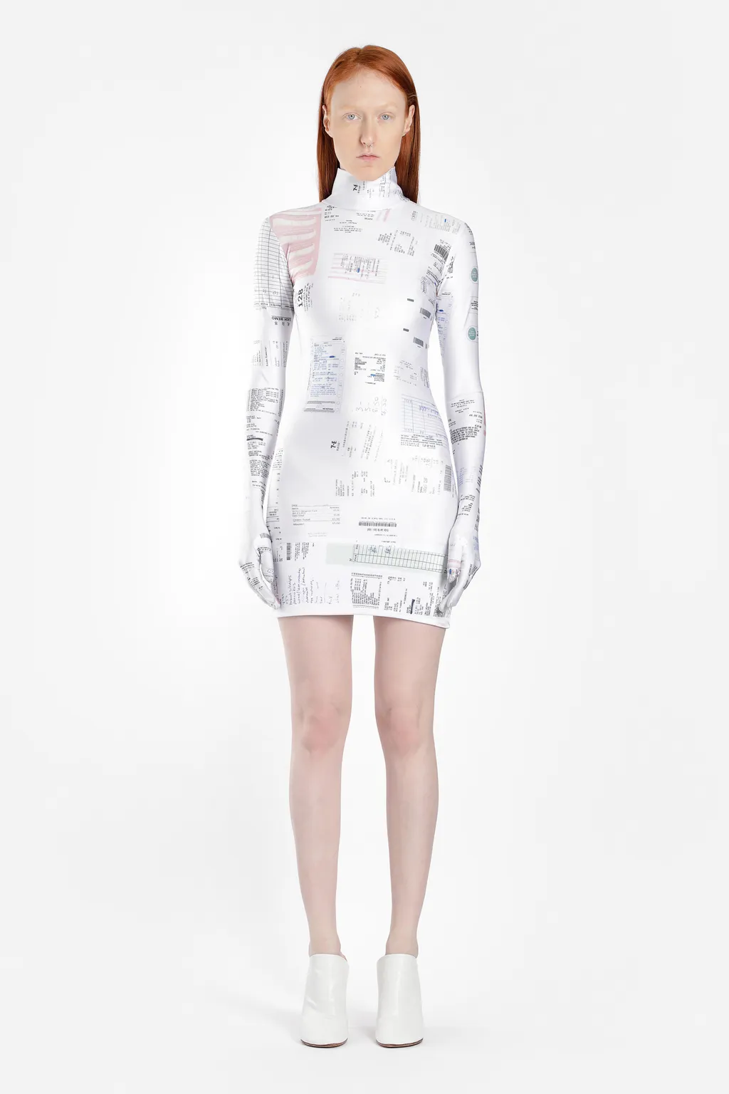 Printed Turtleneck Mini Dress