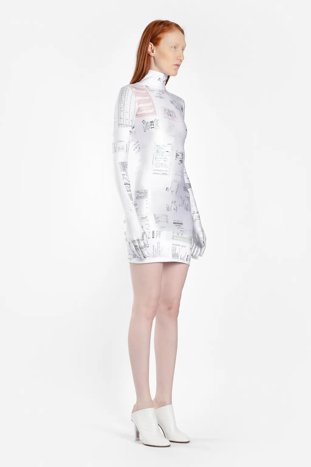 Printed Turtleneck Mini Dress