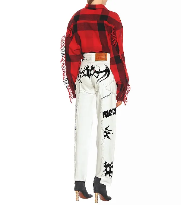 White Tribal Print Jeans