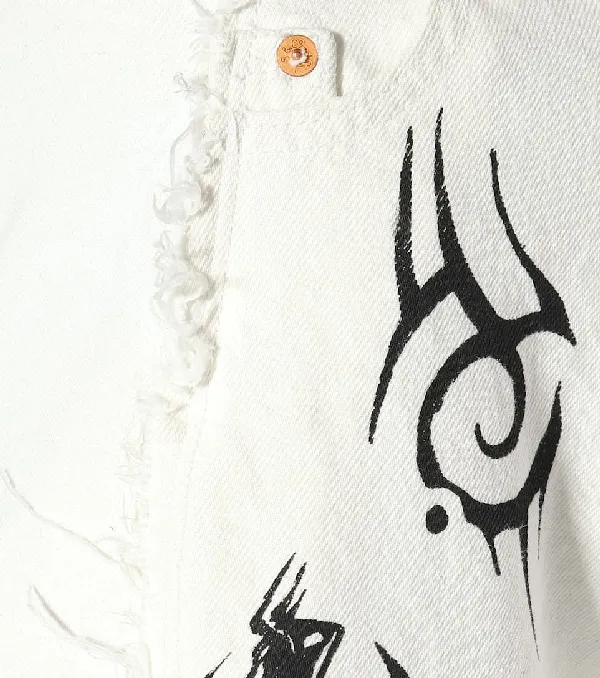 White Tribal Print Jeans