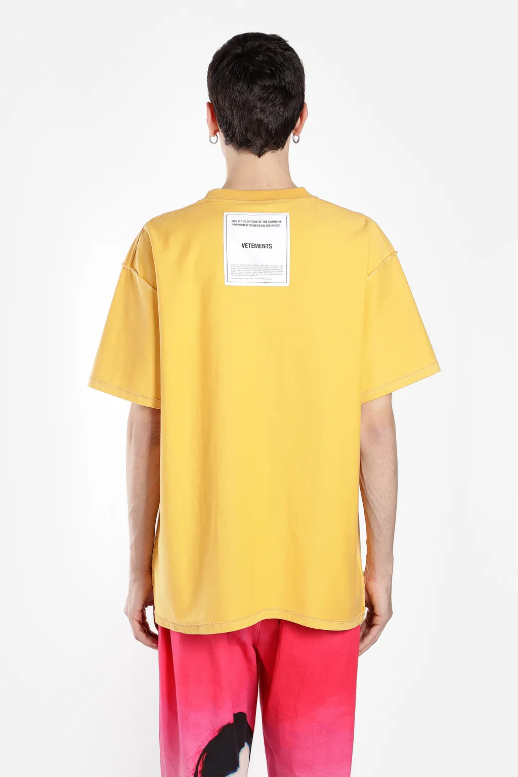 Yellow Inside Out Cotton T-Shirt