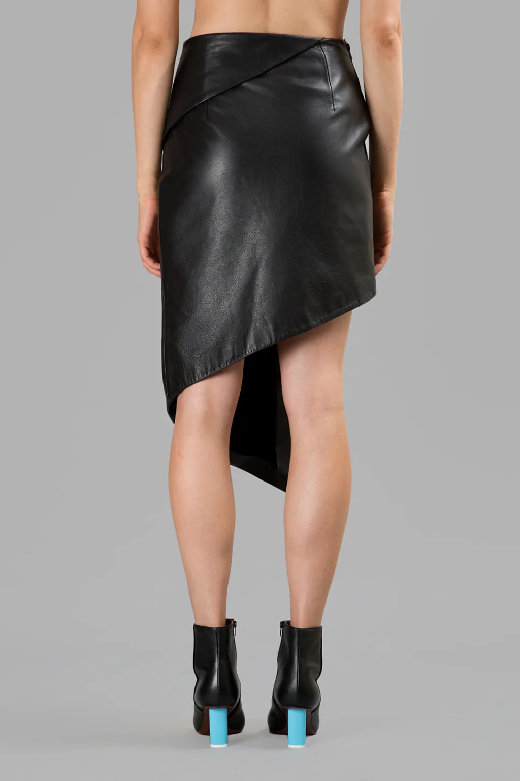 Asymmetric Leather Skirt