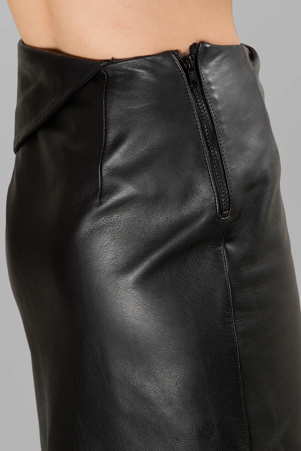 Asymmetric Leather Skirt