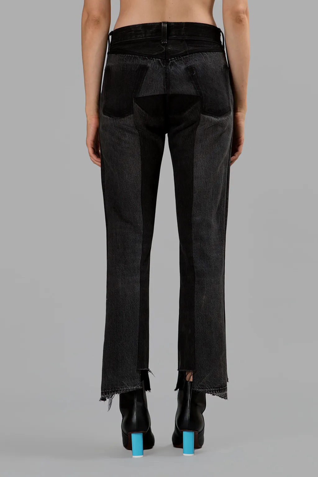 Black Deconstructed Jeans