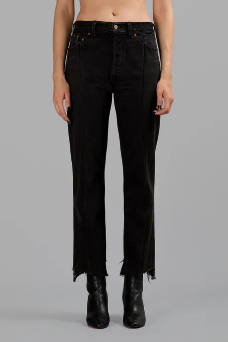 Black Deconstructed Jeans
