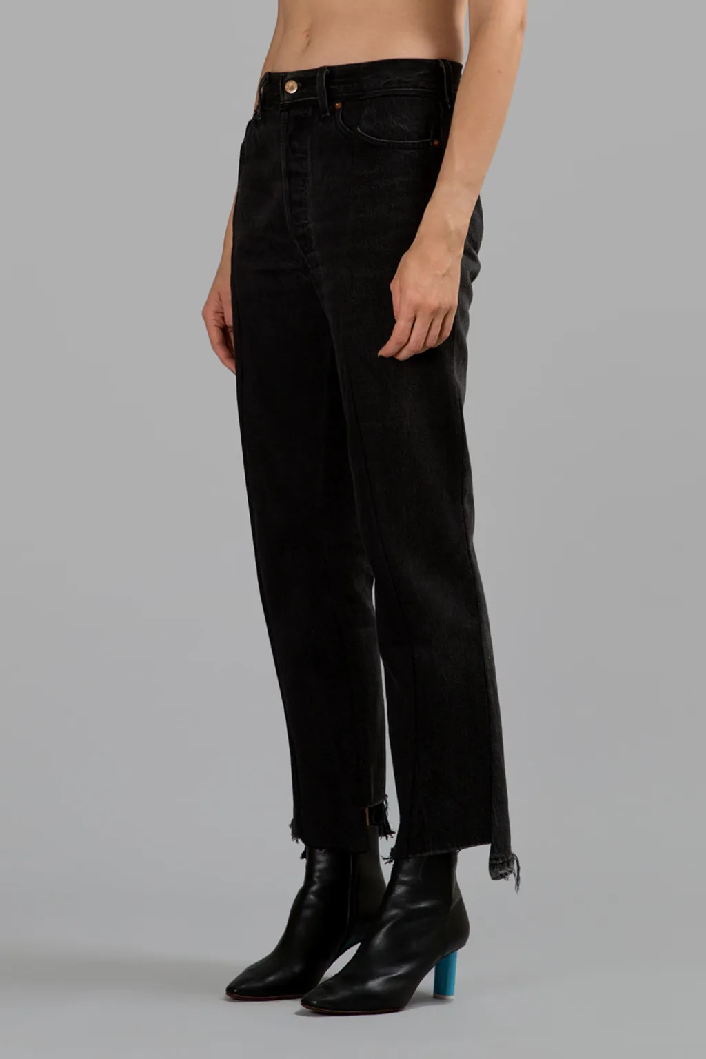 Black Deconstructed Jeans