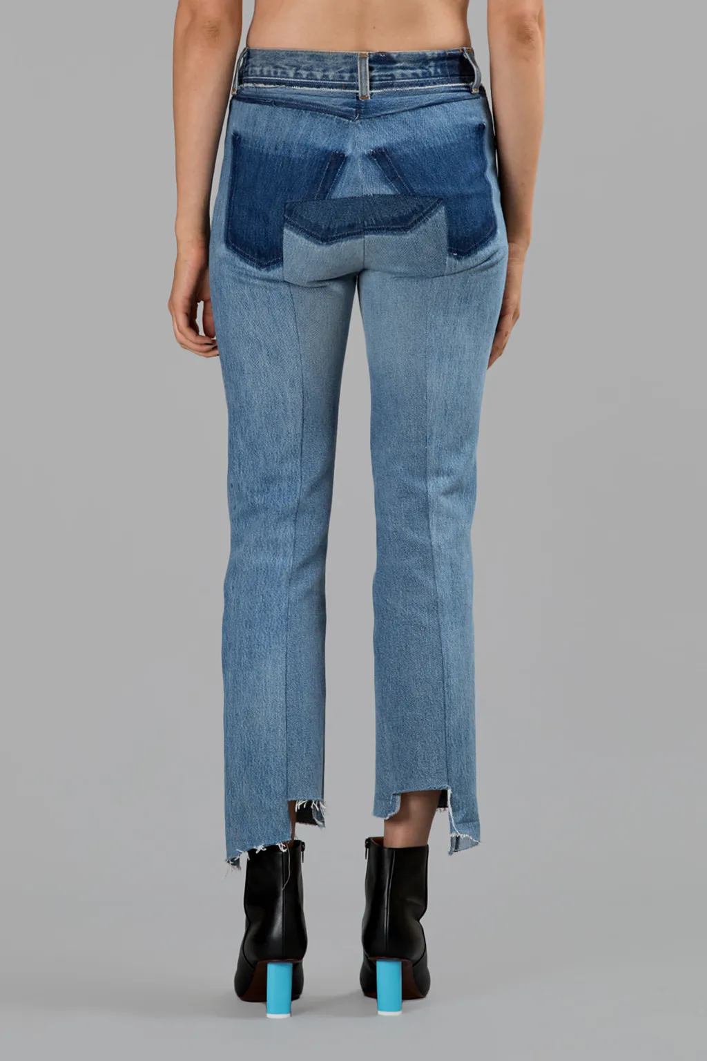 Blue Patchwork Jeans