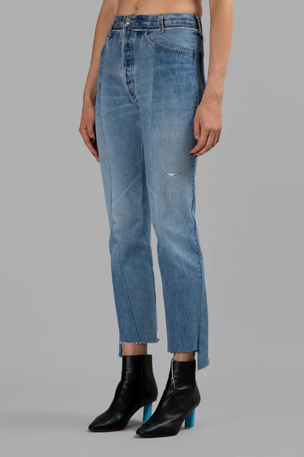 Blue Patchwork Jeans