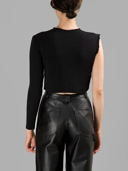 One Sleeve Ribbed Top