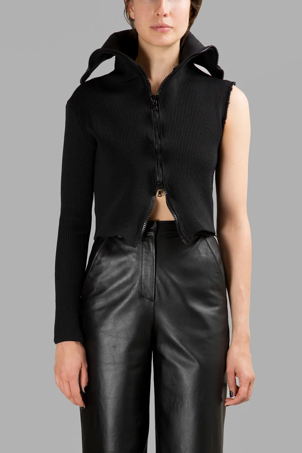 One Sleeve Ribbed Top