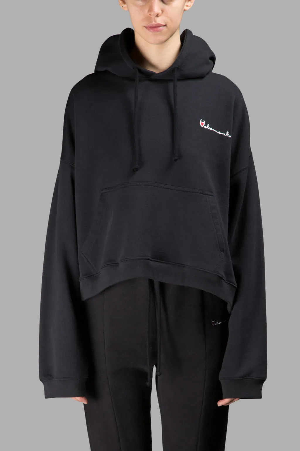 Black Champion Metal Logo Hoodie
