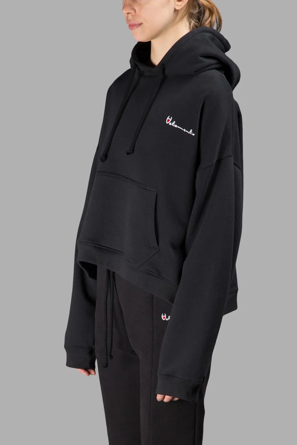 Black Champion Metal Logo Hoodie