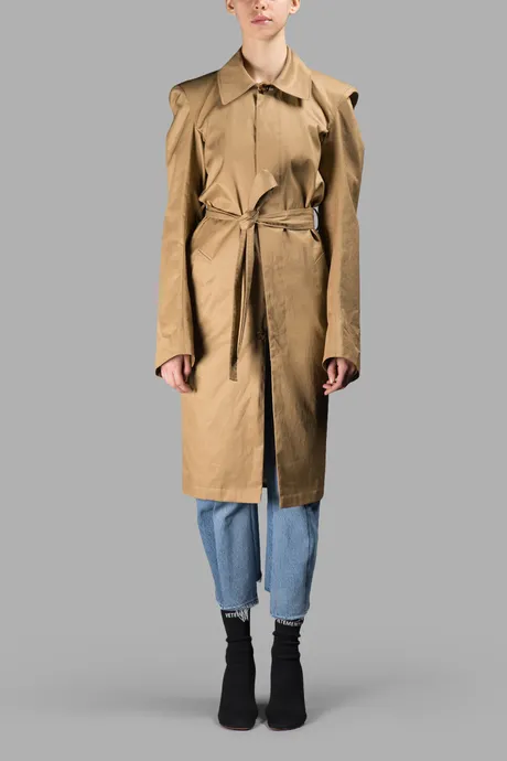 Beige Belted Trench Coat