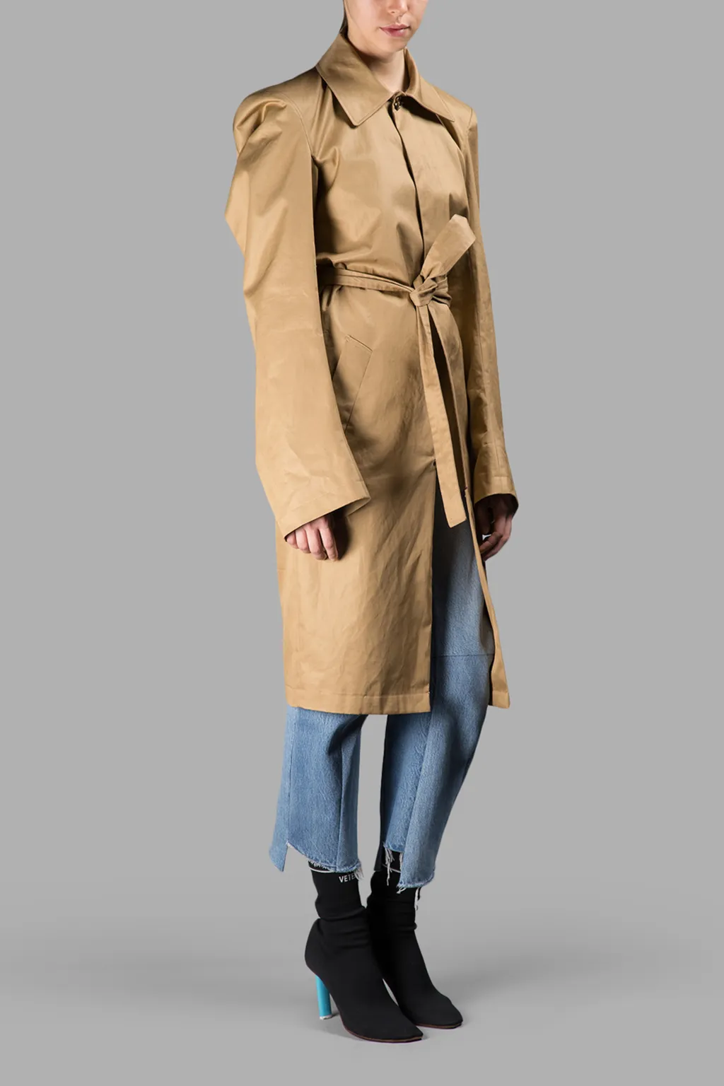 Beige Belted Trench Coat
