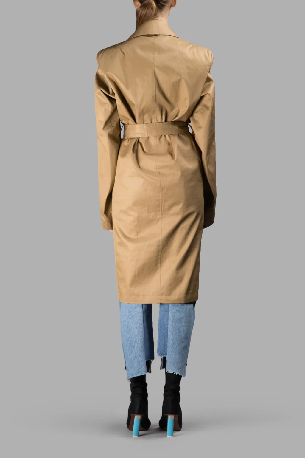 Beige Belted Trench Coat
