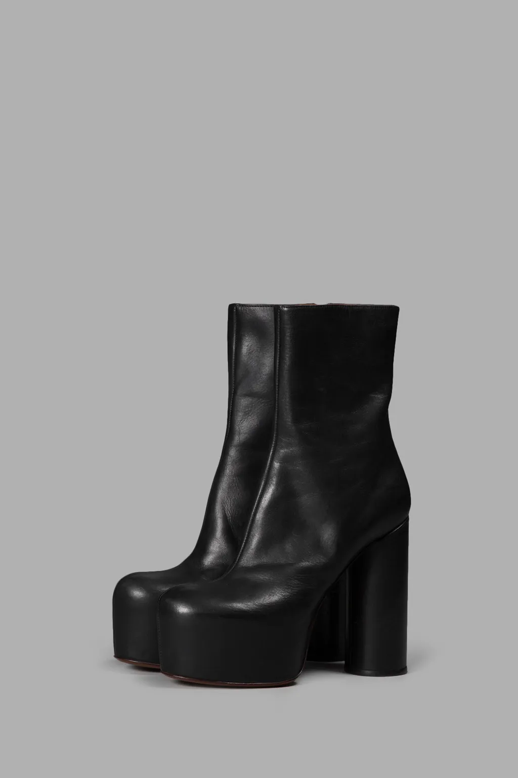 Black Leather Platform Heels
