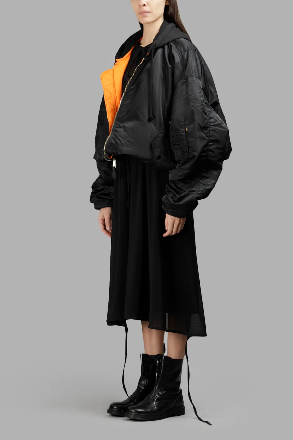 Alpha Reversible Cropped Bomber Jacket