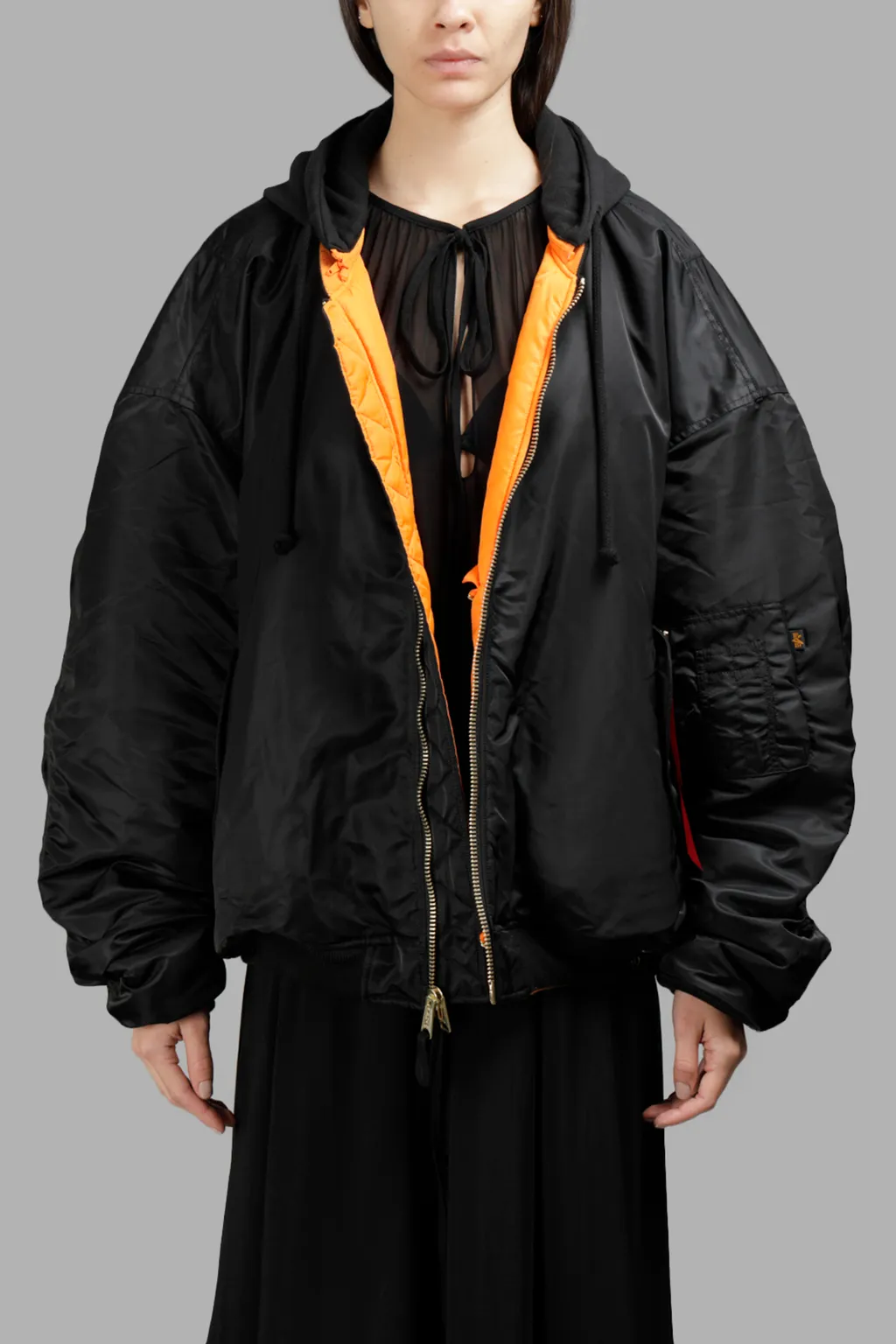 Alpha Reversible Cropped Bomber Jacket