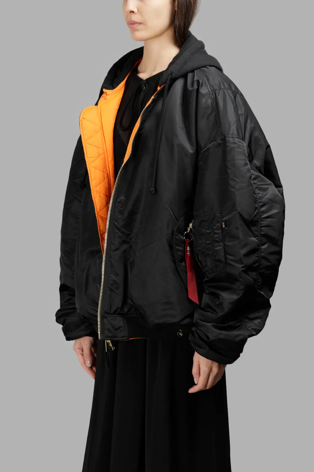 Alpha Reversible Cropped Bomber Jacket