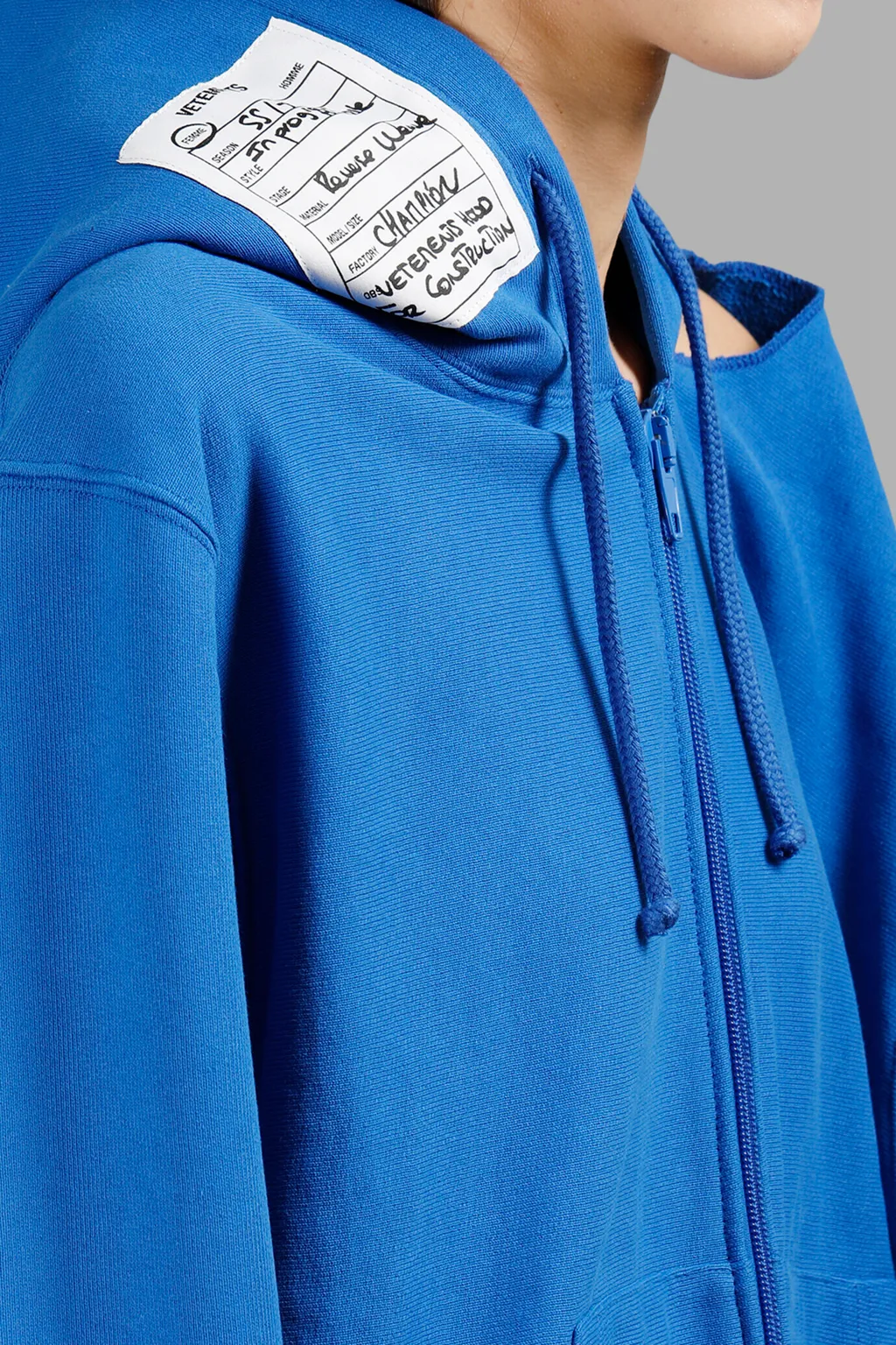 Blue Open Shoulder Champion Hoodie