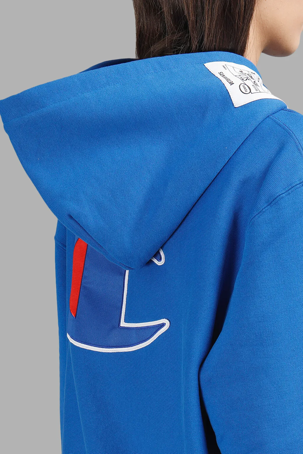 Blue Open Shoulder Champion Hoodie
