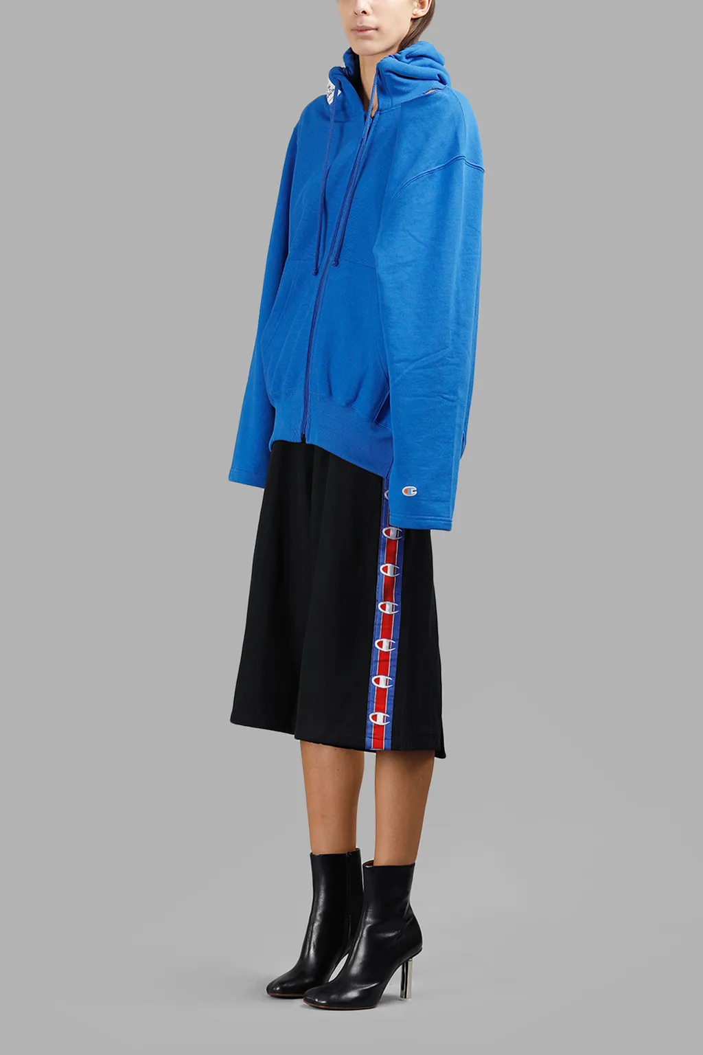 Blue Open Shoulder Champion Hoodie