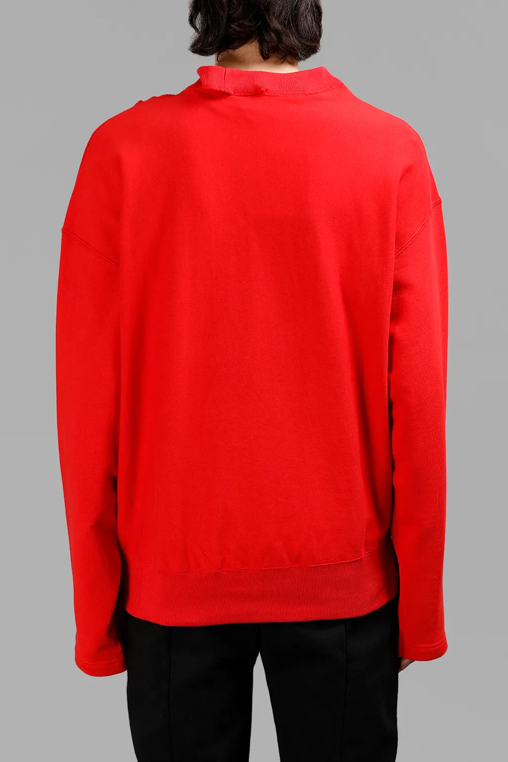 Red Open Shoulder Champion Sweatshirt