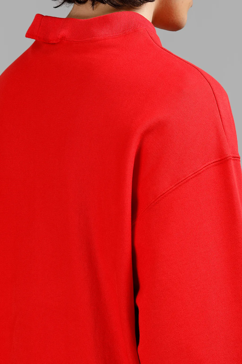 Red Open Shoulder Champion Sweatshirt