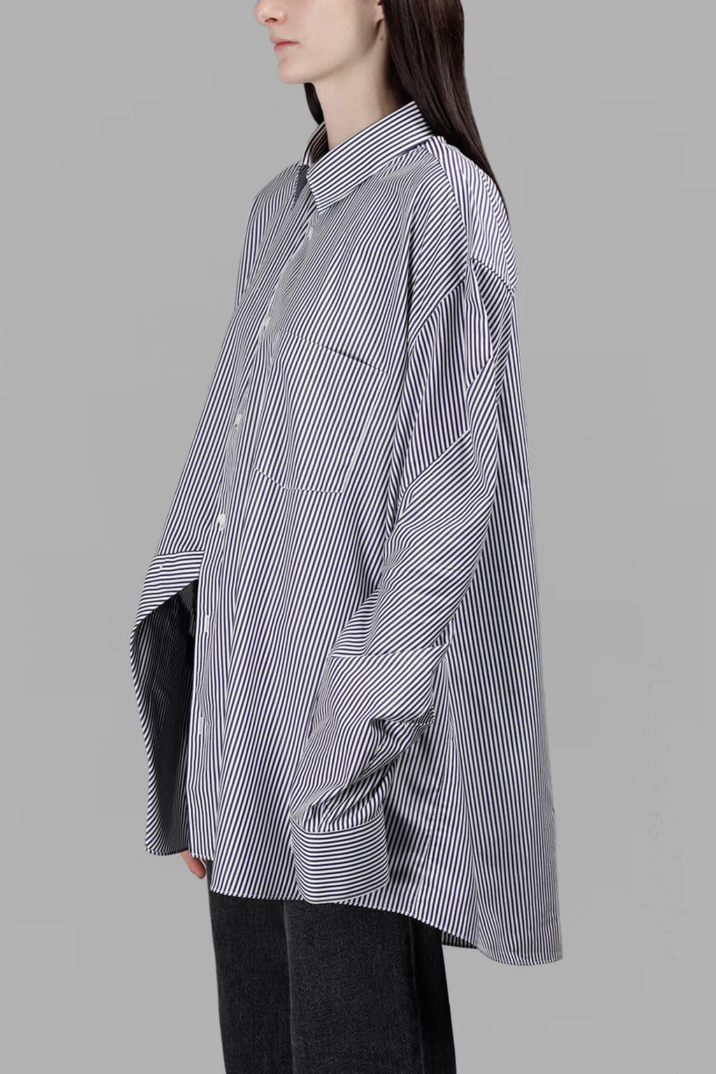 Striped Oversized Button-Down Shirt