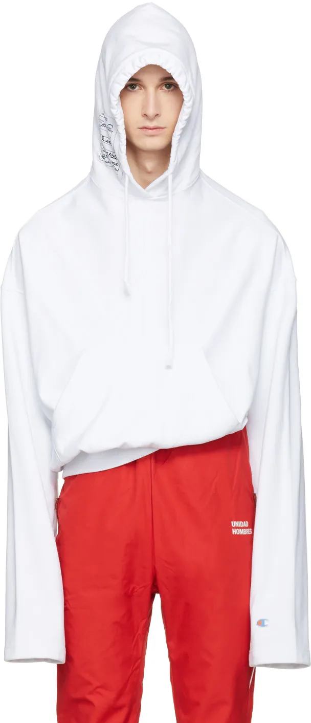 Vetements X Champion White Graphic Hoodie