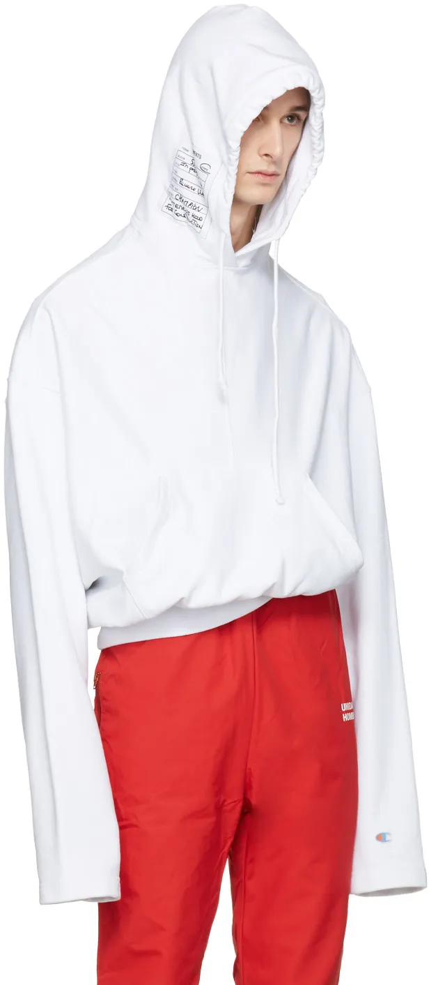 Vetements X Champion White Graphic Hoodie