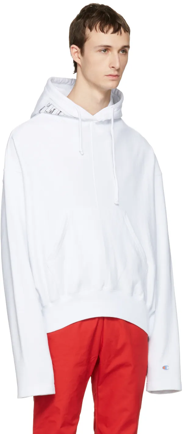 Vetements X Champion White Graphic Hoodie