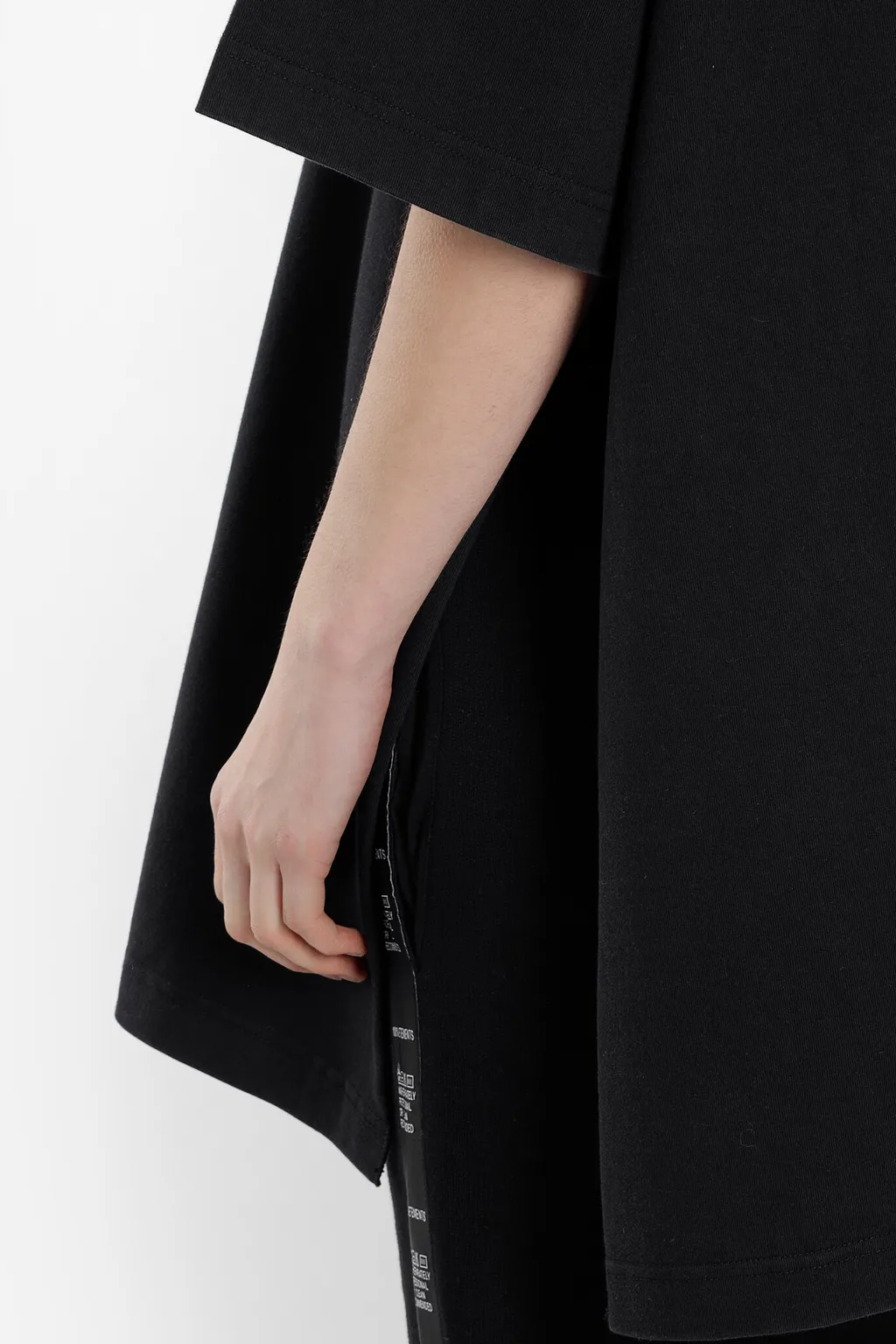 Black Oversized Open Sides T-Shirt