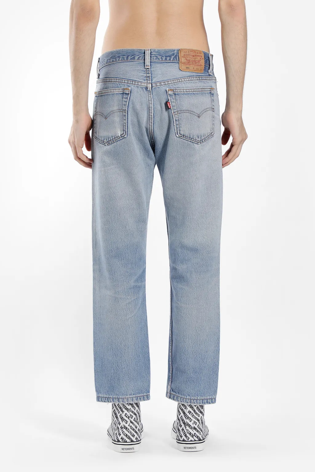Blue Logo Print Jeans