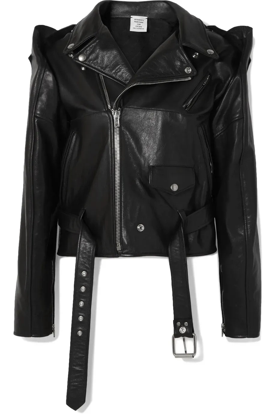 Convertible Leather Biker Jacket