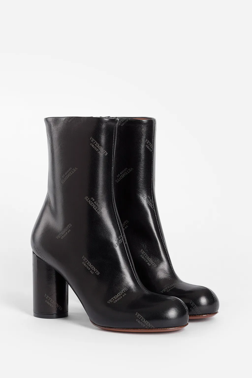 Embossed Leather Ankle Boots
