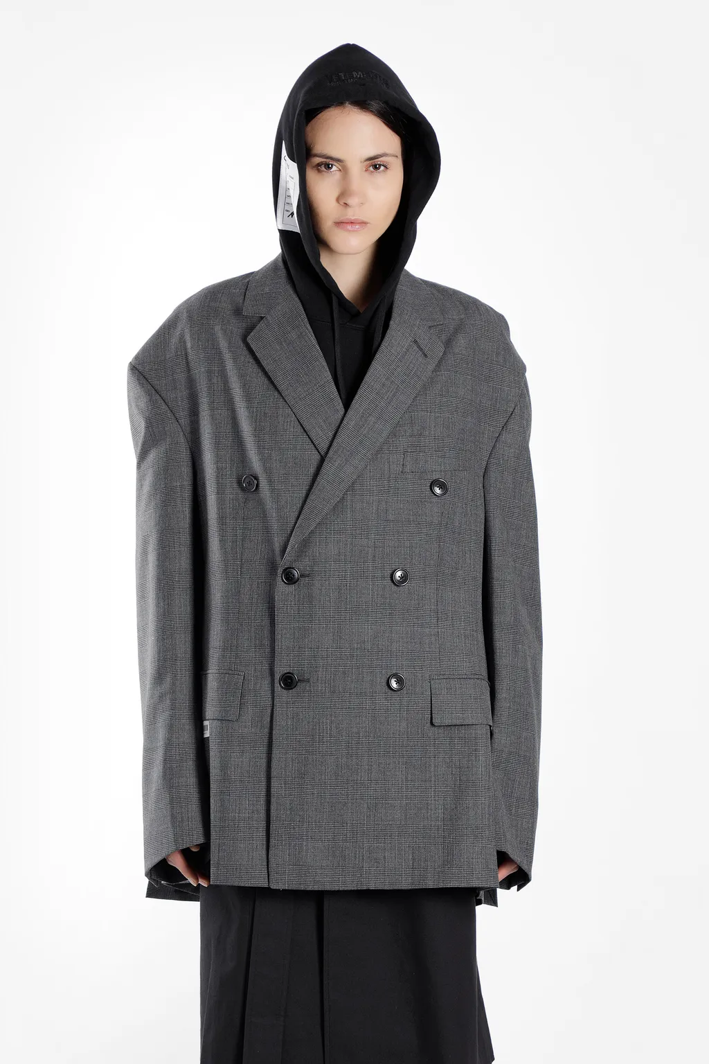 Grey Oversized Double Breasted Blazer