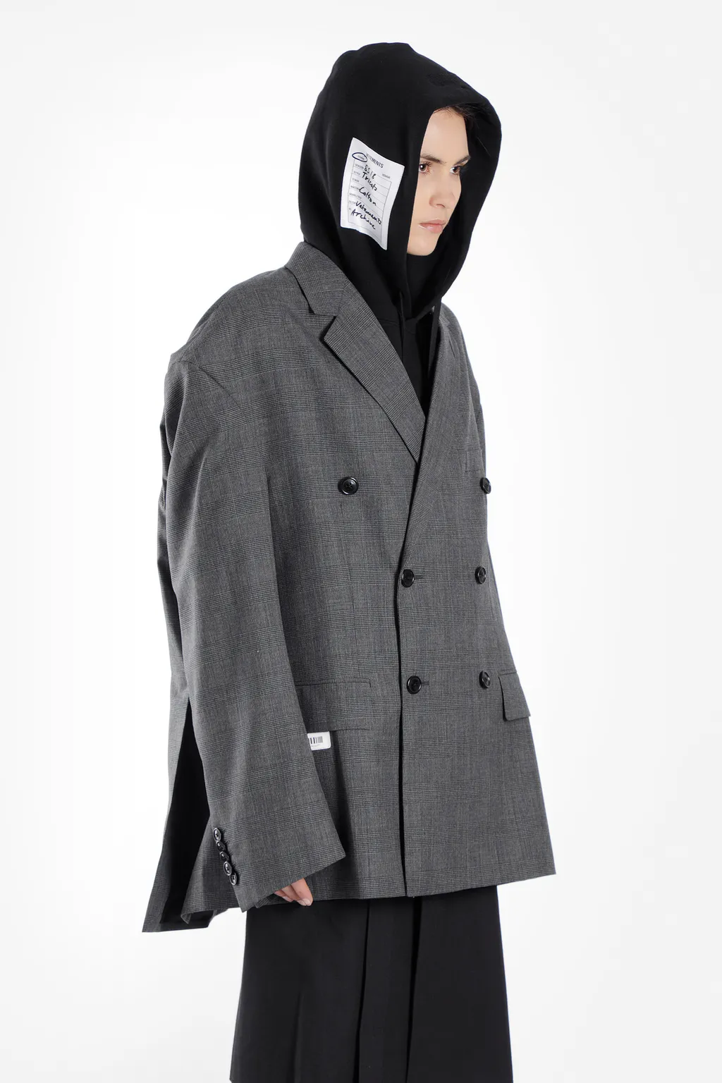 Grey Oversized Double Breasted Blazer