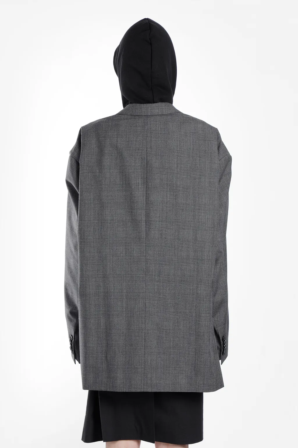 Grey Oversized Double Breasted Blazer